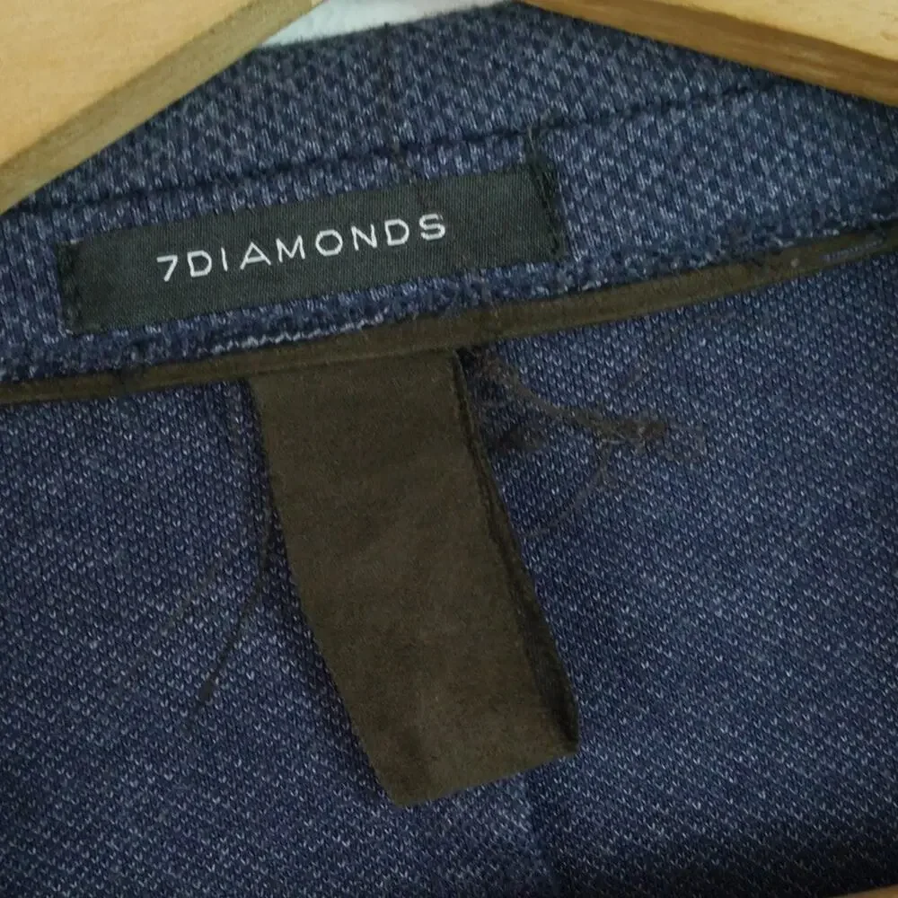 7 Diamonds Bronk Blazer Unstructured Jacket Sport Coat XL Blue Knit Cotton Blend